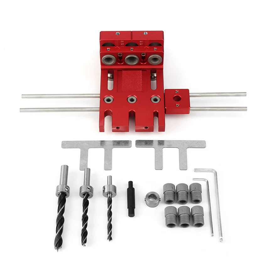 3 в 1 Деревообработка Дрель Руководство Комплект локатор Локатор деревянных перекрытий Doweling джиг столярных системы дырокол набор с