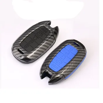 

Carbon Fiber ABS Silicone Car Key Case For Hyundai KONA Encino Ix35 Grandeur Ig Accent Santa Fe Palisade 2018 2019 cover
