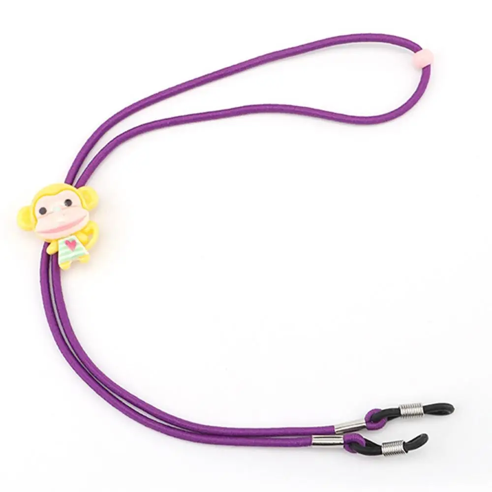 10 шт., эластичная цепочка для очков и волнистых очков, для мальчиков и девочек, с рисунком животных, с веревкой, с ремешком на шее, нескользящие для детей - Цвет: C Purple