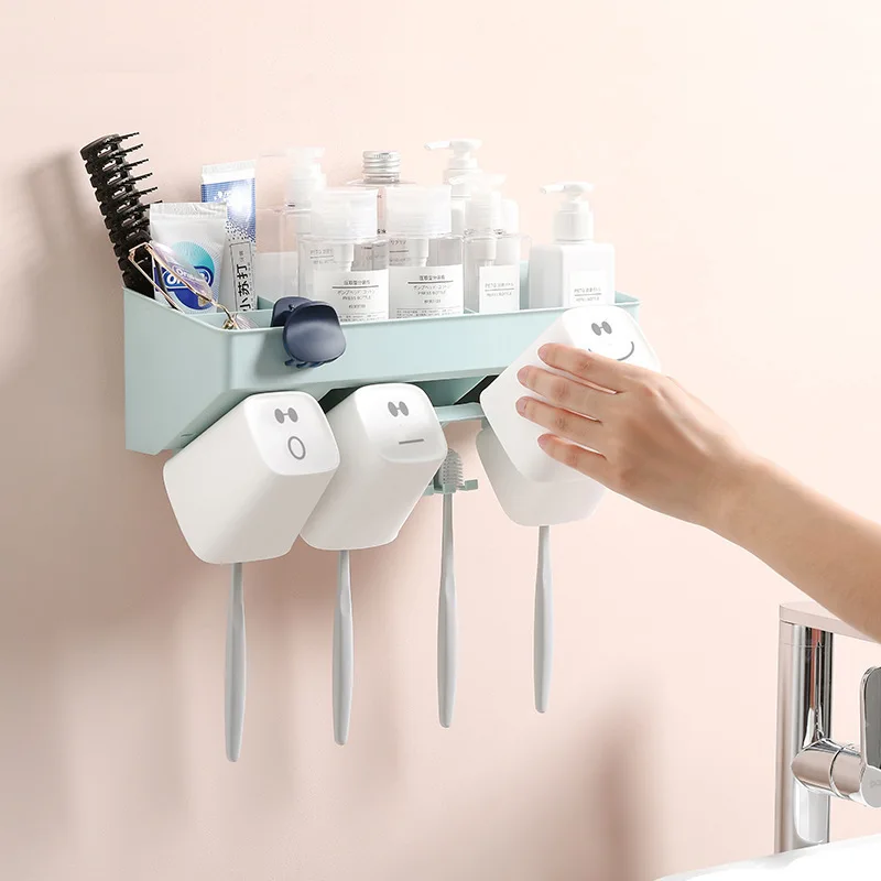 

Double Layer Bathroom Shelf Adhesive Storage Rack Corner Shower Gargle Cup Kitchen Home Accessories Organizer Household Items