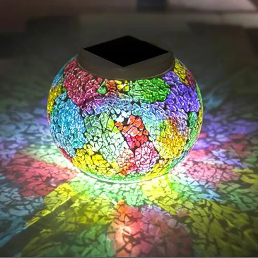 Solar Powered Mosaic Glass Ball Light 24