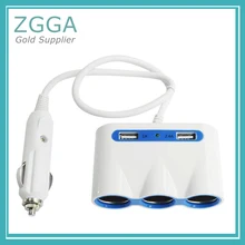 5 в 2.4A двойной зарядное устройство USB для планшета универсальный автомобильный прикуриватель розетка с тремя 12 В розетками