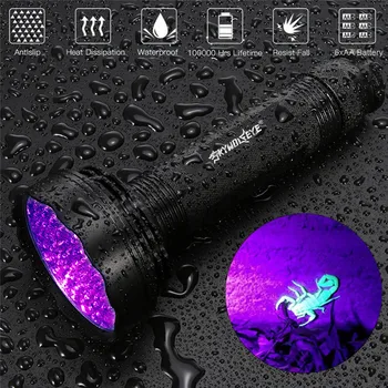 

Waterproof UV Flashlight Led Single File Resist Fall 100 LED Inspection Torch Flashlight Linterna Led Lanterna Led 40JUN24