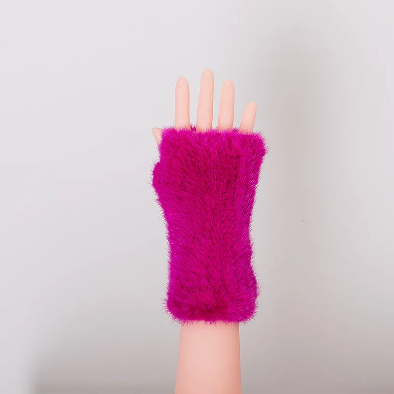 Luxury good quality Winter mink fur gloves for women Knitted Mink Fur Fingerless Genuine Gloves 2017 New Wome (21)