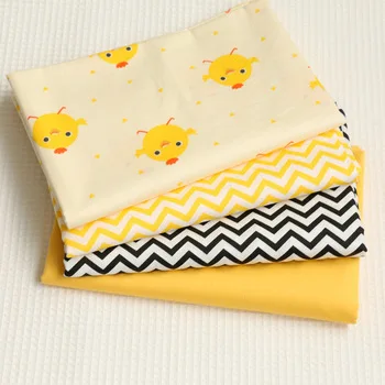 Zakka Cotton Fabric 50x160cm Cartoon Chicken Printed Patchwork Fabric for Sewing Baby Skirt Doll Cloth Bedding Quilt Tissue