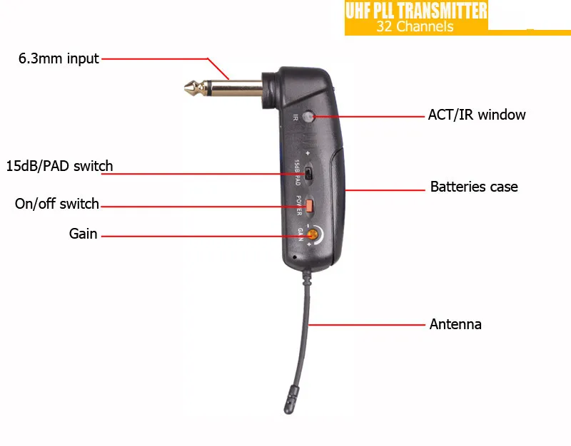 Aister портативный UHF беспроводной микрофон для гитарных инструментов аксессуары эффектор цифровой бас аудио передатчик и приемник