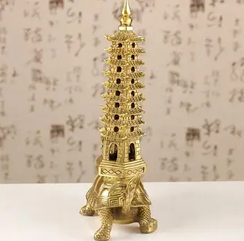 

Pure copper dragon turtle Wenchang tower nine-layer turtle tower desk office home crafts ornaments