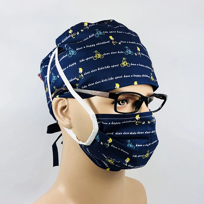 sanxiaxin Medical Scrub Surgical Nurse Cap New Pet Doctor Hat Hospital Doctor Surgery Hat Dentist Veterinary Medical Accessories - Цвет: photo