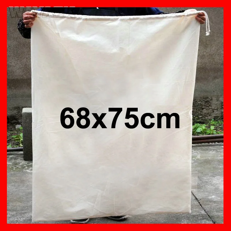 (100pcs/lot) size 68x75cm(27.2x30") large cloth cotton drawstring bag