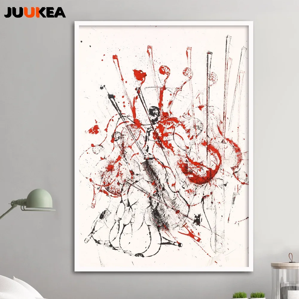 

Scandinavian Decor Nordic Abstract Style The Violin Canvas Print Painting Poster A3 A4 Wall Pictures For Living Room, Home Decor