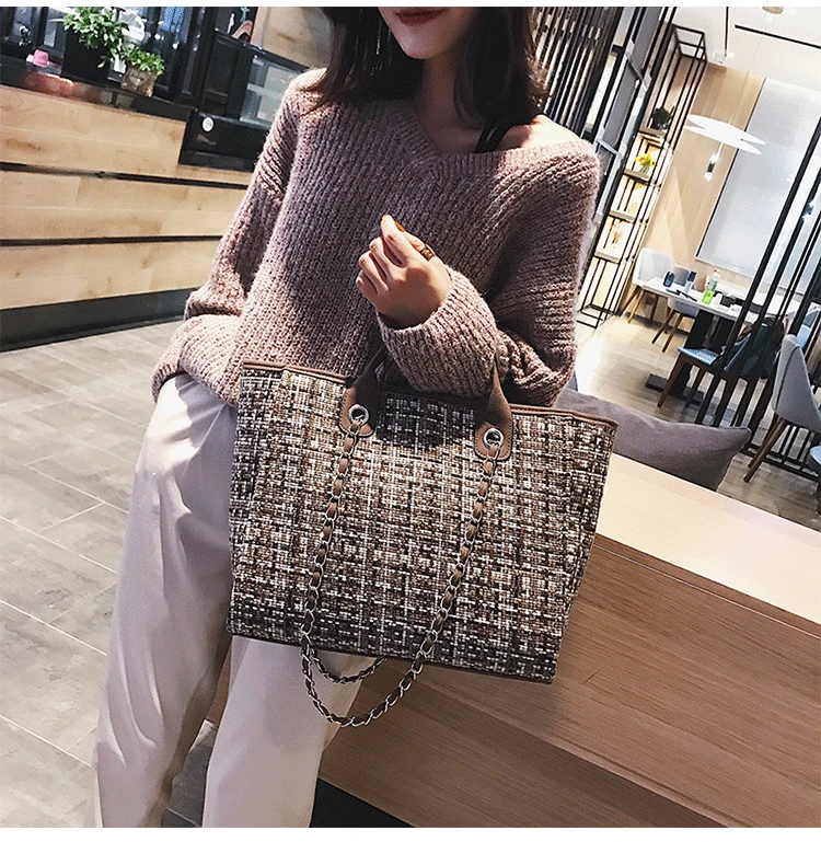 Big Capacity Chains Messenger Bags Large Crossbody Bags for Female Simple Handbags Shoulder Bags Ladies Hand Bags