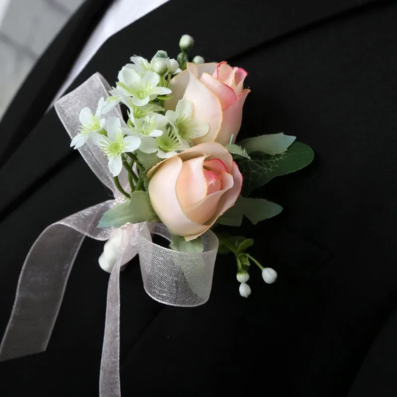 Свадебный цветок жених Грум бутоньерка булавка брошь отец искусственный Лучший человек бутоньерка на костюм аксессуары украшения
