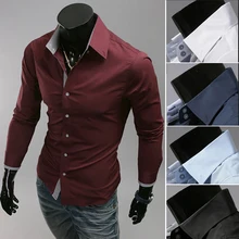 New Arrival free shipping with tracking number men’s shirts Slim fit stylish Dress 2014 long Sleeve Shirts size M-XXXL 9007