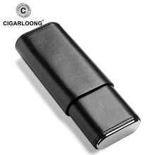 COHIBA Дорожный Чехол для сигар из кожи и кедрового дерева, 2 трубки, держатель для сигар, мини-CLH-0112