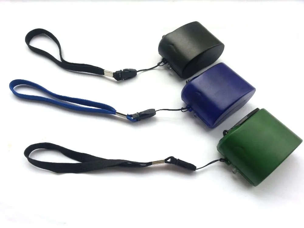Черное/синее/зеленое USB зарядное устройство с ручным приводом Универсальное