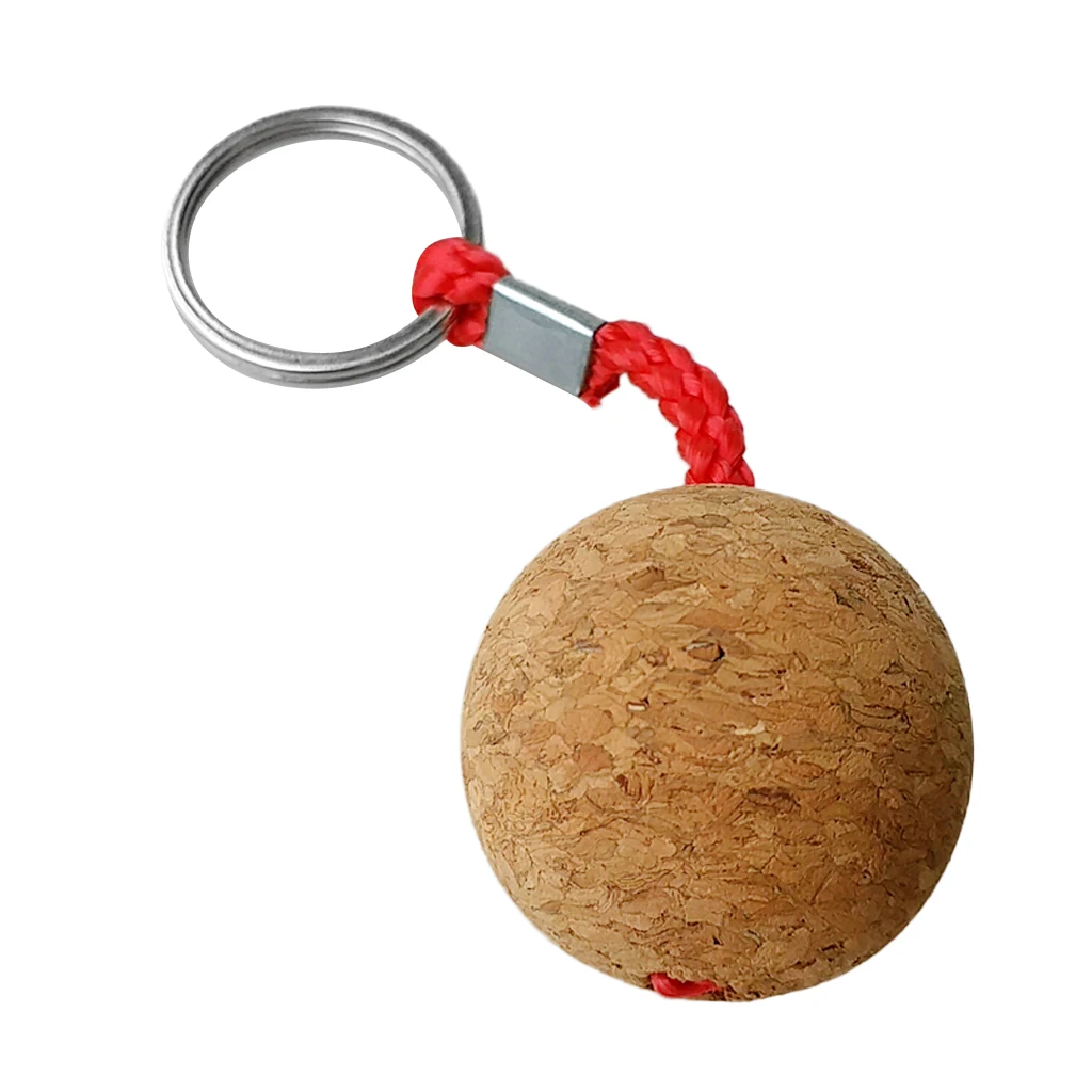 3.5cm Single Ball Cork Keyring Buoyant Key Ring Marine Sailing Boat Float Accessories Water Sports