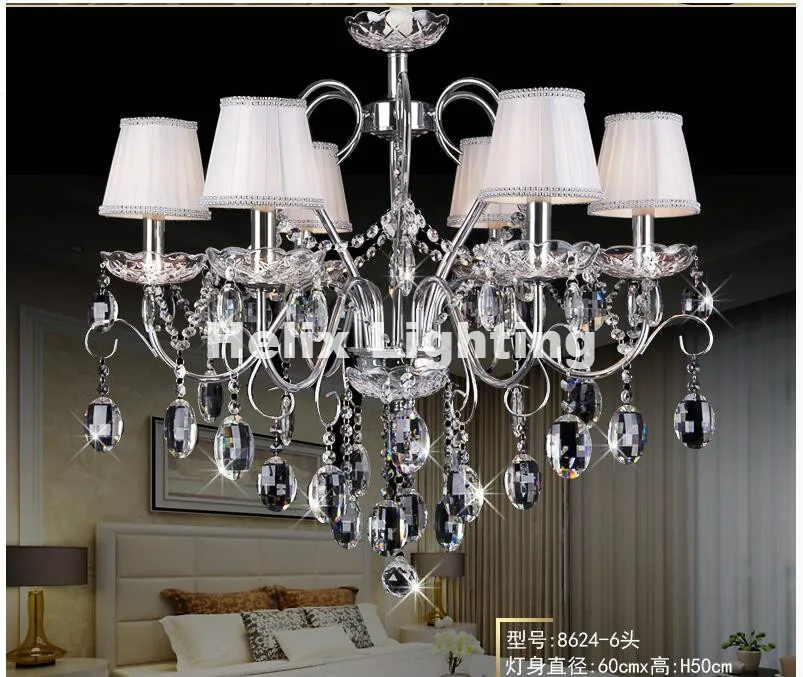Modern Chrome European Crystal Chandelier Lighting Top Luxury E14 LED