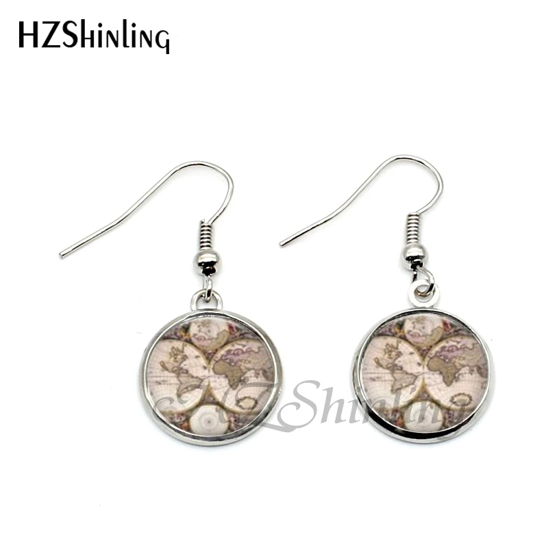 Женская винтажная стеклянная планета|globe earrings|art earringsglass globe earrings |