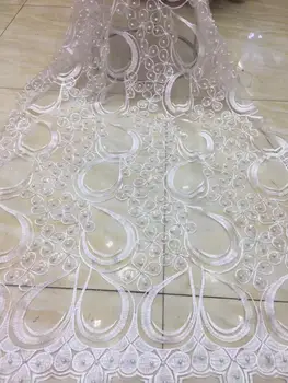 

Sophia-1.526 embroidered Mesh Tulle fabric Factory price sequins Nigerian lace fabrics