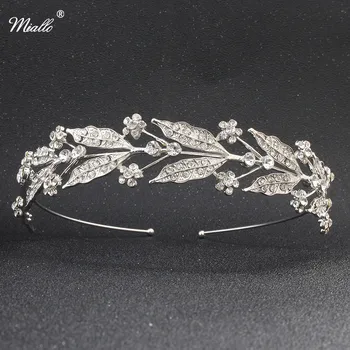 

Miallo Rhinestone Women Tiaras and Crowns Fashion Diadem Queen Hair Jewelry Hairbands Accessories
