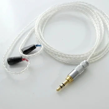 

8core Flat braid 4N OCC Silver plated Headphone Upgrade Cable For Sennheiser IE8 IE80