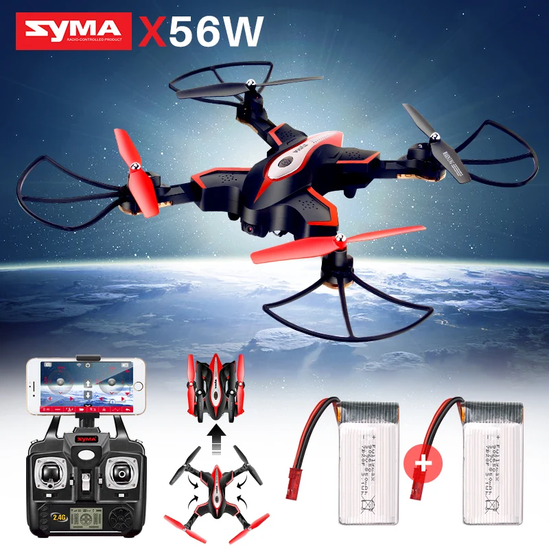 SYMA официальный Дрон X56W с камерой HD Wifi FPV RC вертолет складной Квадрокоптер