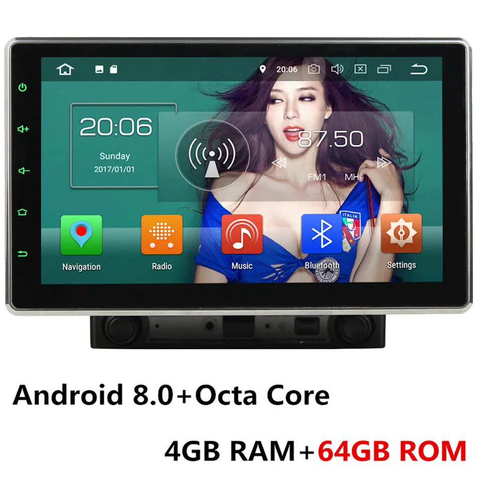 10," ips вращающийся Восьмиядерный экран 4G Android 9,0 4 Гб ОЗУ 64 Гб ПЗУ RDS 2Din универсальный автомобильный DVD мультимедийный плеер радио gps - Цвет: Android 8.0 x 64GB