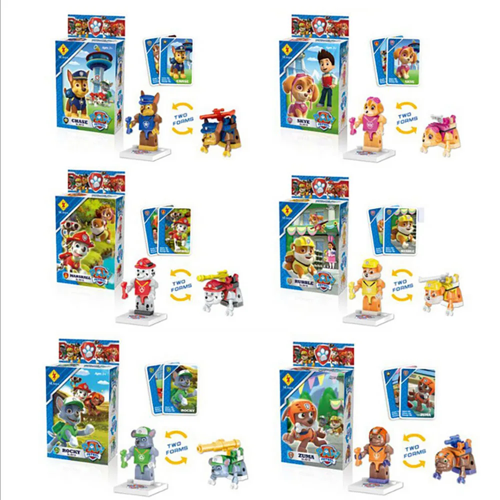

Paw Patrol Building Blocks Figures Juguetes Anime Toy Children Small Particles Assembling Blocks Toys for Children 2D18