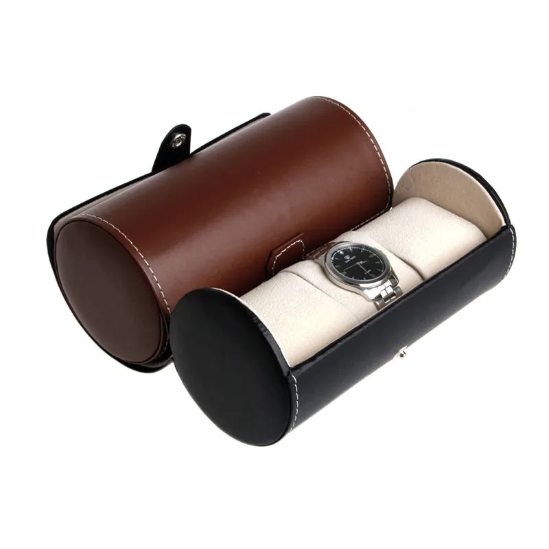 

PU Leather 3 Slots Wrist Watch Display Case Watch Box Collector Organizer Storage Dispaly