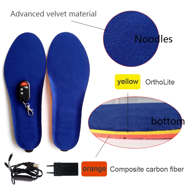 2 двойная нагревательная электрическая нагревательная стелька с беспроводным зимним пультом дистанционного управления батареей usb грелка Нагреватель для ног