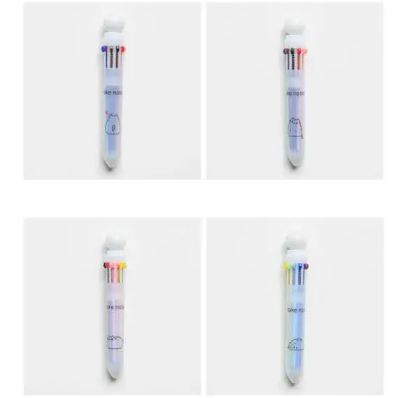 1 шт. мультфильм 10 цветная шариковая ручка 0,5 мм Новинка Канцелярские гелевые кавайные ручки письменная ручка животные милые кавайные ручки школьные принадлежности