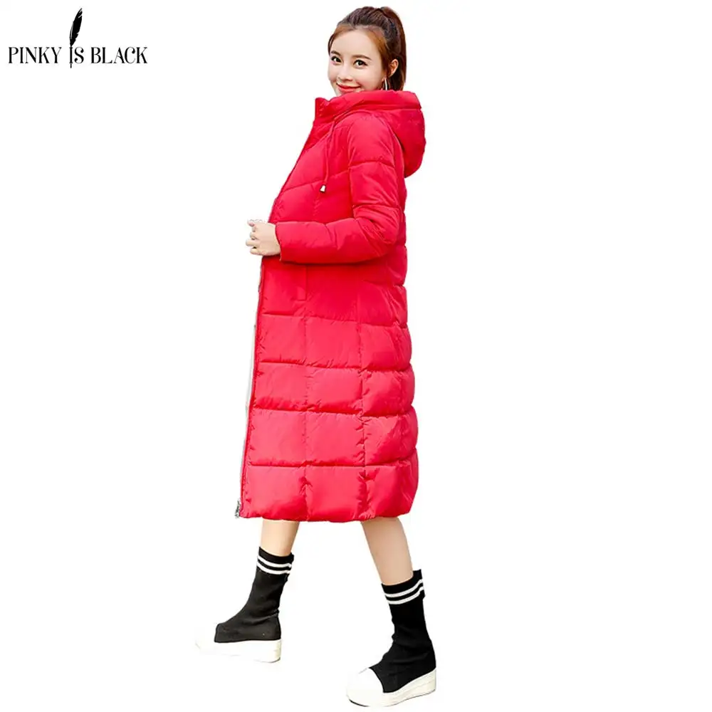 PinkyIsBlack 2018 Plus Size 6XL Winter Jacket Women Hooded Down Wadded Jacket Female Long Parkas Cotton-Padded Winter Coat Women