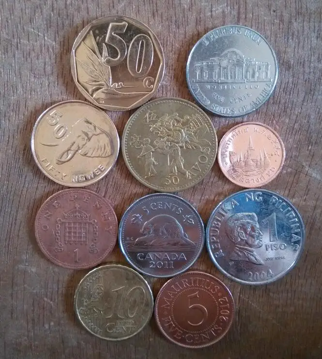 10 Pcs/set Nation's Coins Foreign Coins Home Collecction Craft Commemorative Coins