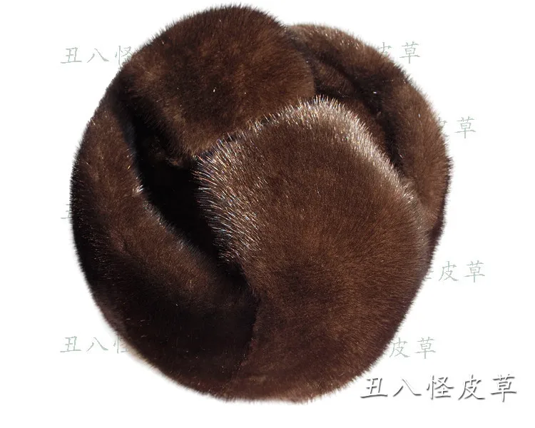 Autumn and winter mink fur casual hat mink hat fur hat lei feng real fur cap for man FREE SHIPPING mens leather bomber hat