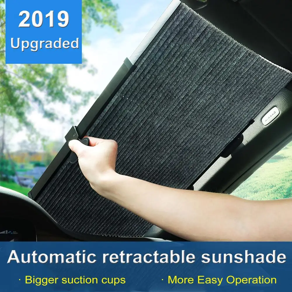 

Car Retractable Sun Shade UV Rays Protection for SUV MPV Truck Windshield Upgrade Automatic Window Foldable Block Sunshade Visor