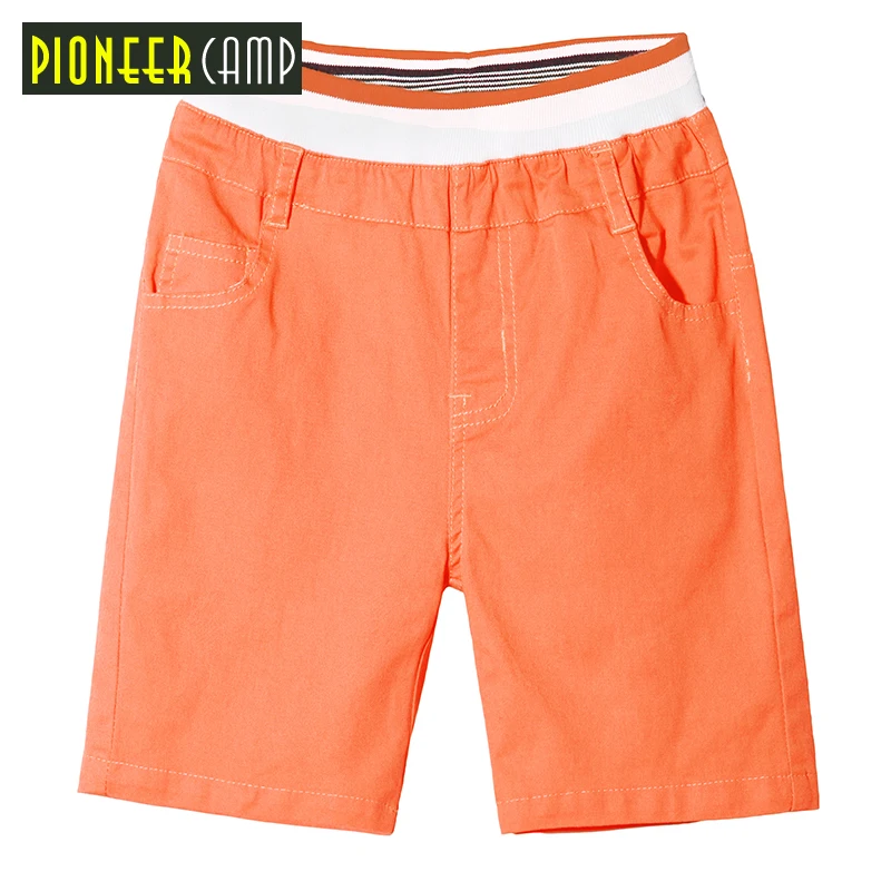 

Pioneer kids new summer shorts for boys children fashion solid short pants cotton stretch quality pants kids orange BDK809026
