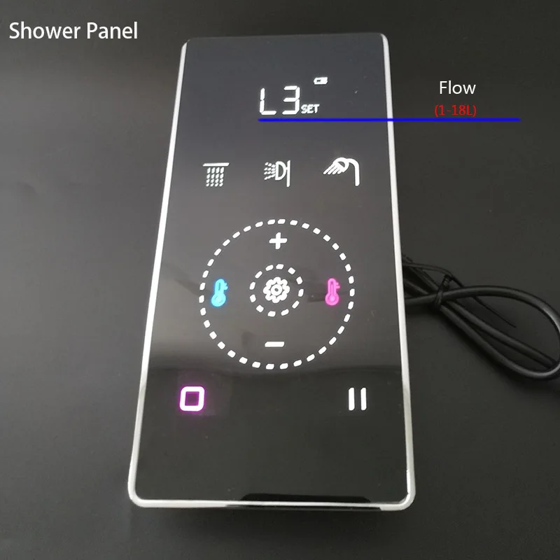 Digital Black LED Shower Controller Thermostat LCD Mixing Valve 2/3 Jet Blacked Shower Panel Faucet Bathroom Smart Display Mixer