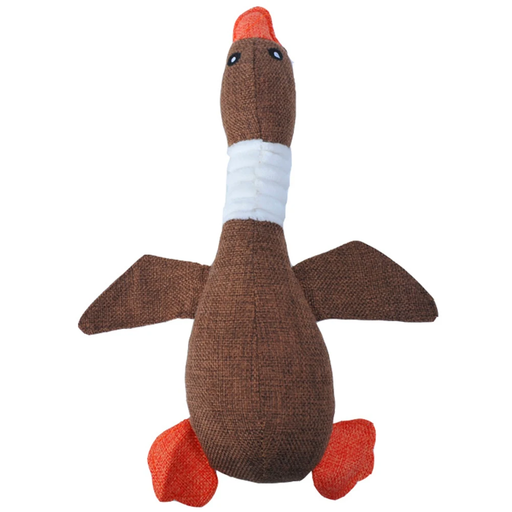 DADYPET дикая Гусь собака игрушка вокальный питомец Интерактивная молярная игрушка собака укус устойчивая к укусам льняная плюшевая игрушка для собак золотистый ретривер - Цвет: Шоколад