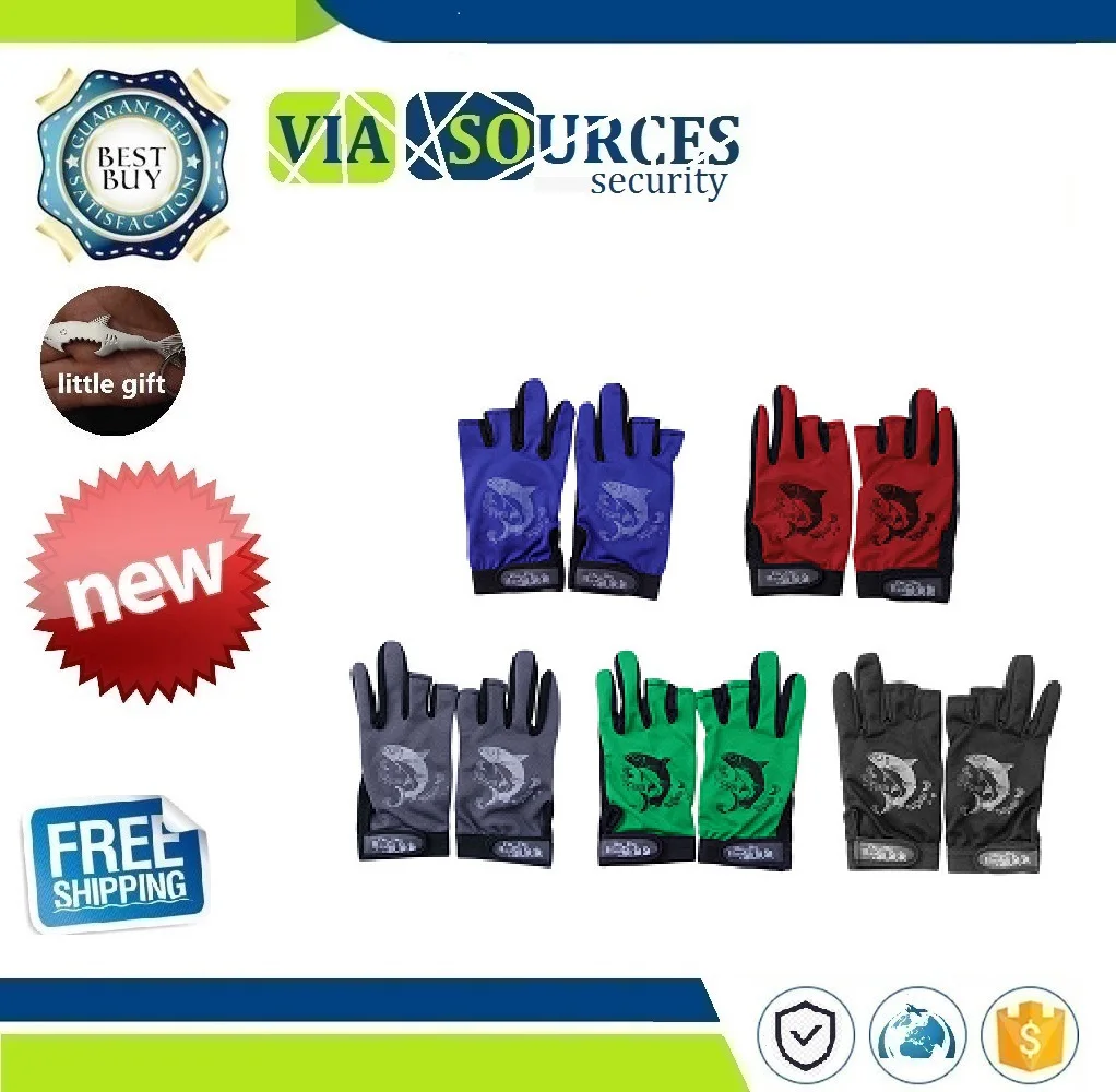 

1Pair Outdoor Sport Waterproof 3 Cut Finger Anti-slip Non-Slip Fishing Gloves