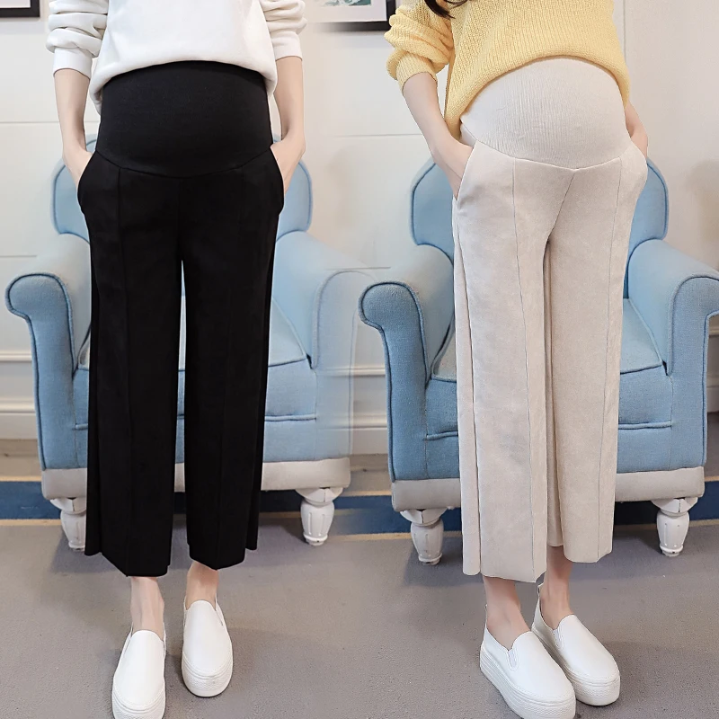 Summer Pregnancy Pants Cotton Wide Leg Pants Maternity Clothes For