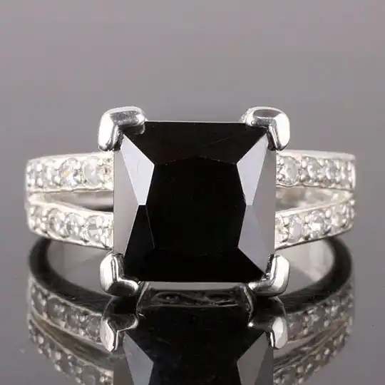 9x9mm Square Stone Princess Cut Luxury Black Onyx Silver Plated Ring Women Special Offer R026 Silver Plated Rings Ring Womenplated Ring Aliexpress