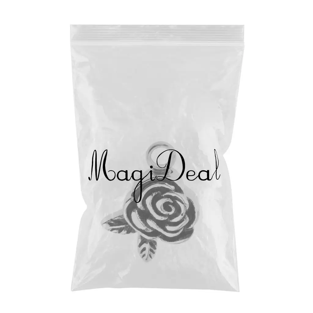 Phenovo Waterproof Rose Flower Shape Memorial Pendant Keepsake Urn Ashes Jewelry for DIY necklace key ring charms pendant