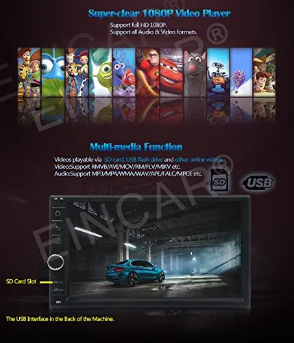 Excellent Android 6.0 Car Stereo Double 2 Din GPS Navigation Car Deck Radio In Dash Head unit Support Bluetooth/WiFi/OBD2/Mirrorlink/SWC 4