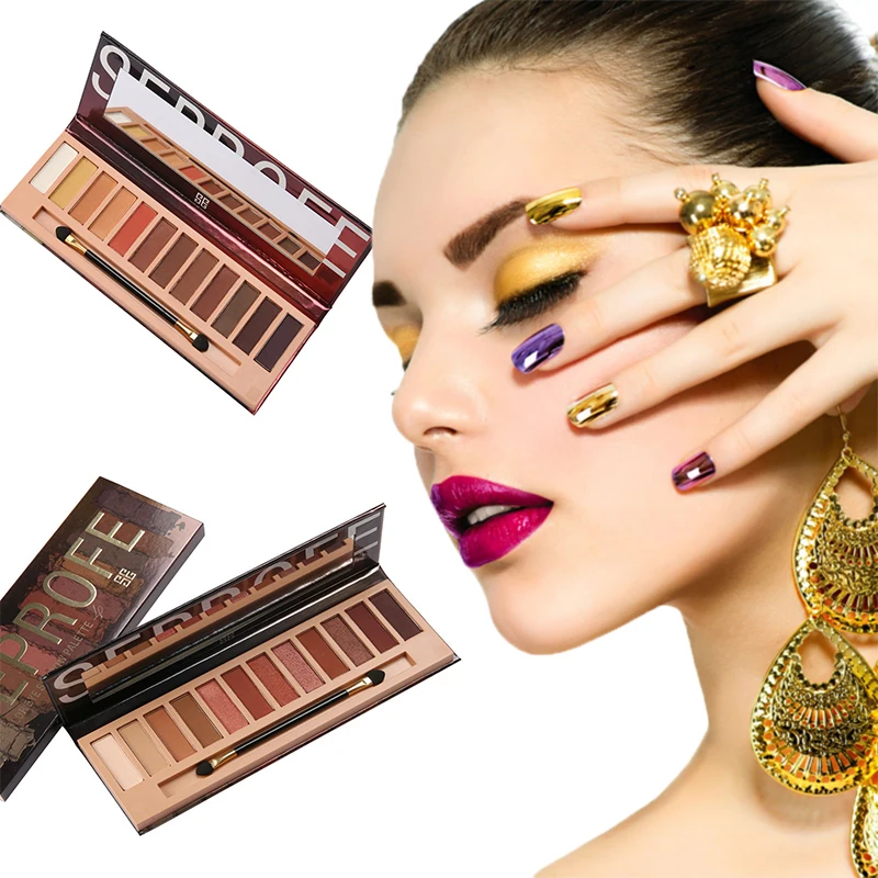 

SEPROFE New Fashion Cosmetic 12 Colors Glitter Shimmer Matte Naked Eyeshadow Pallete MakeUp Nude Eyeshadow Palette With A Brush