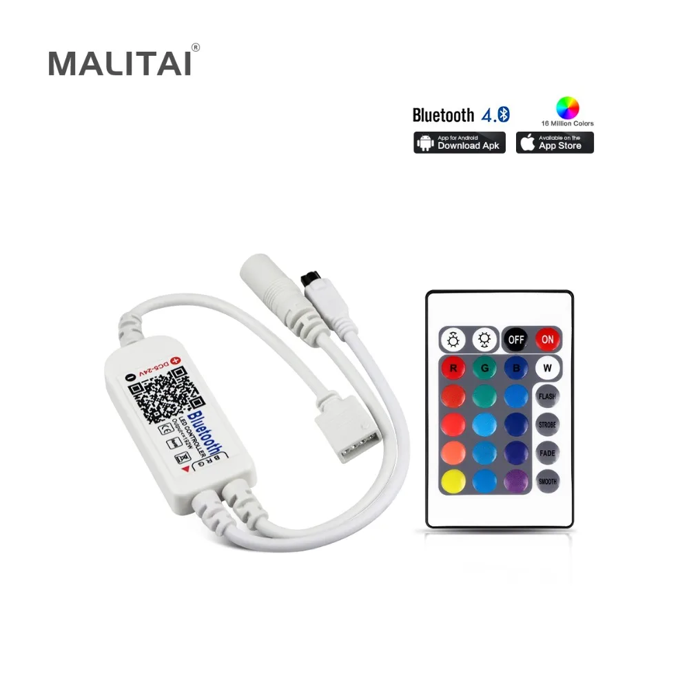 

Wireless Bluetooth / WIFI RGBWW RGBW RGB LED Controller 5V 12V 24V Android IOS APP IR Remoter For 5050 LED Strip light