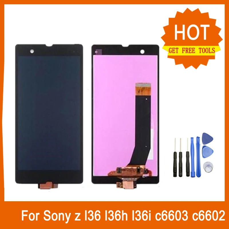 

For Sony Xperia Z L36 L36h L36i C6603 C6602 LCD Scree Display Replacement Touch Screen Digitizer LCD Combo + Free Tools