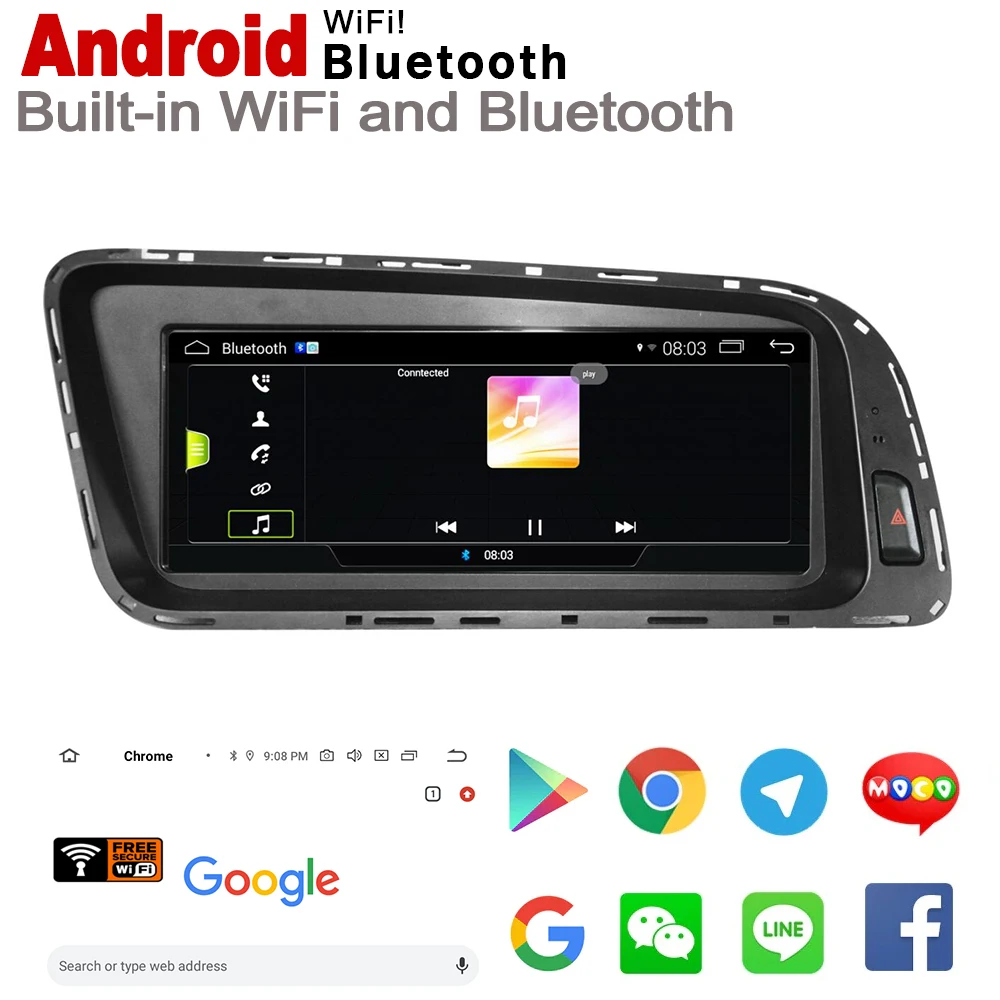 Clearance 8.8" HD Screen Stereo Android 7.0 up Car GPS Navi Map For Audi Q5 8R 2008~2017 MMI Original Style Multimedia Player Auto Radio 5
