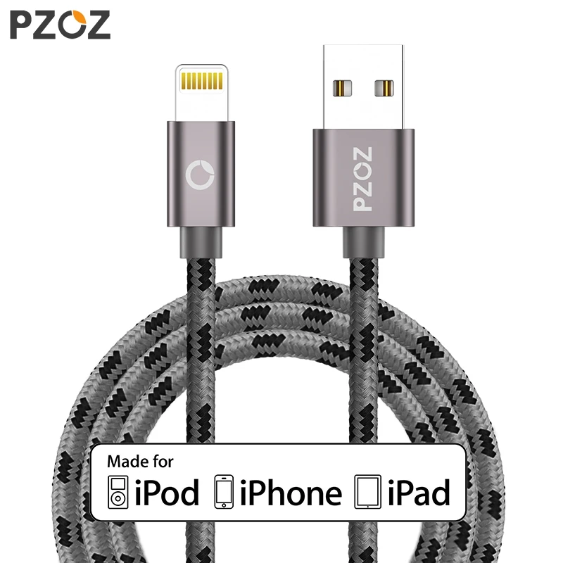 Pzoz البرق كابل usb كابل للكابلات شاحن mfi i6 سريع فون x 8 7 6 باد الهواء 6 ثانية زائد 5se فون 5 ثانية كابل الهاتف المحمول