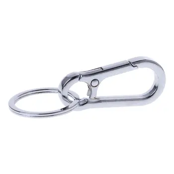 

New 1 Pc Carabiner Stainless Steel Gourd Buckle Carabiner Keychain Waist Belt Clip Anti-lost Buckle Hanging Keyring