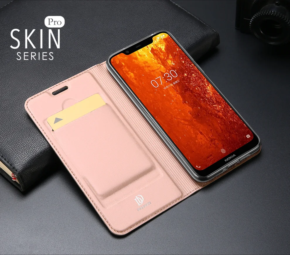 DUX DUCIS из искусственной кожи чехол для Nokia 8,1 Coque Роскошный ультра тонкий флип-кошелек чехол для Nokia 8,1 чехол для телефона Корпус